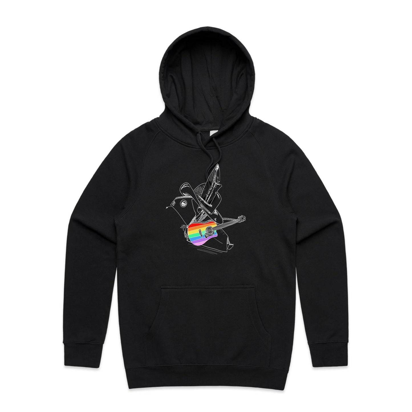 men’s hoodie origami rainbow cowboy