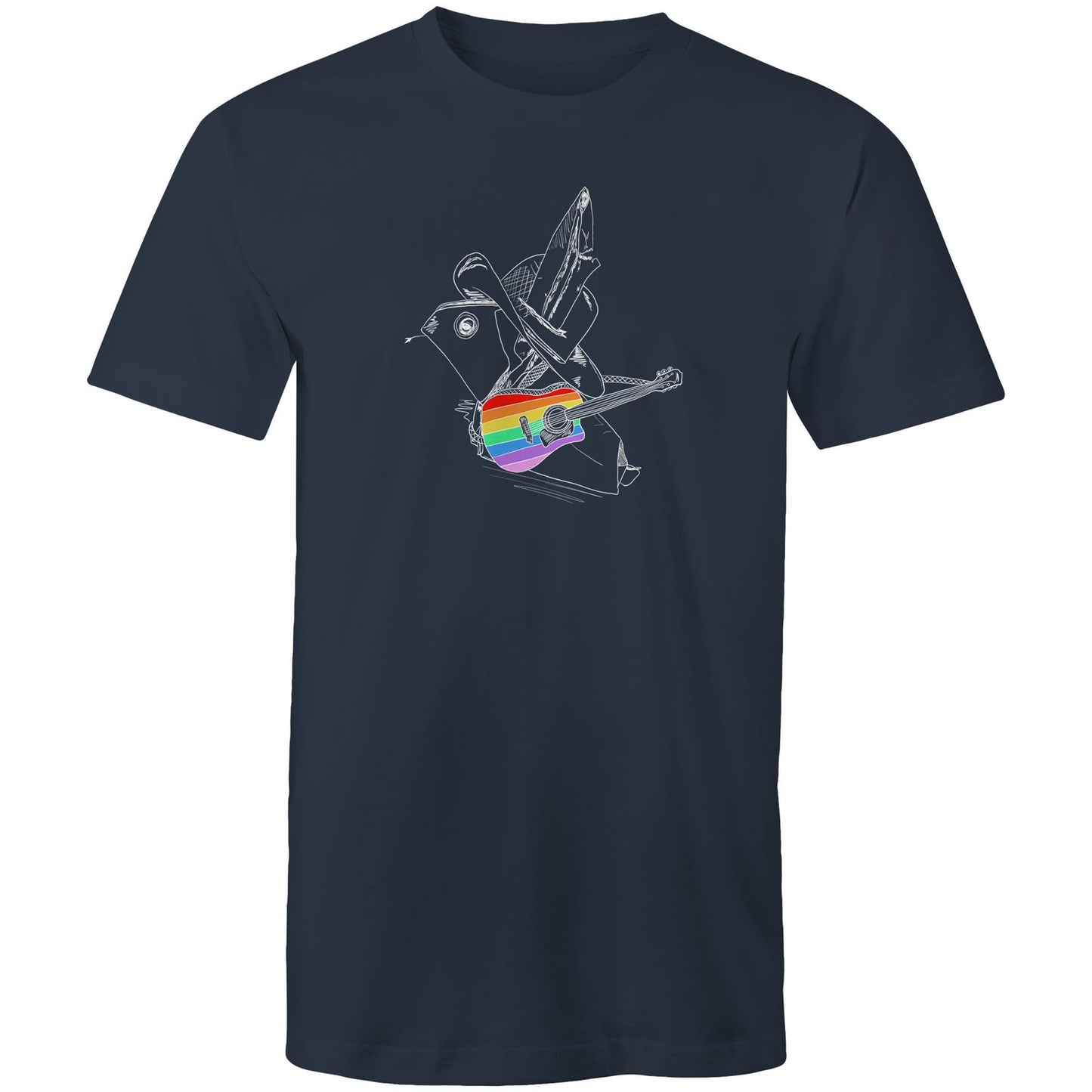 men’s tee origami rainbow cowboy