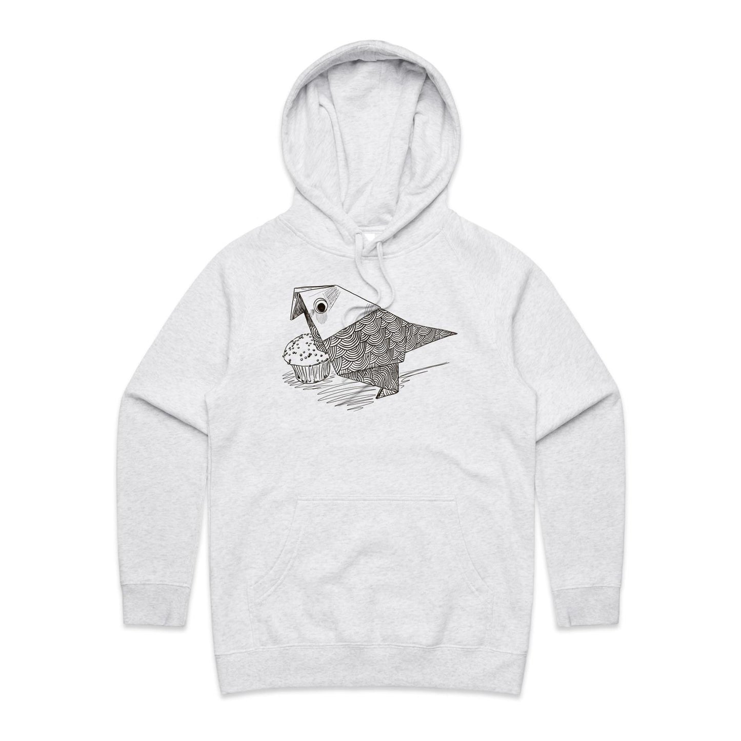 women’s hoodie origami bird with cake