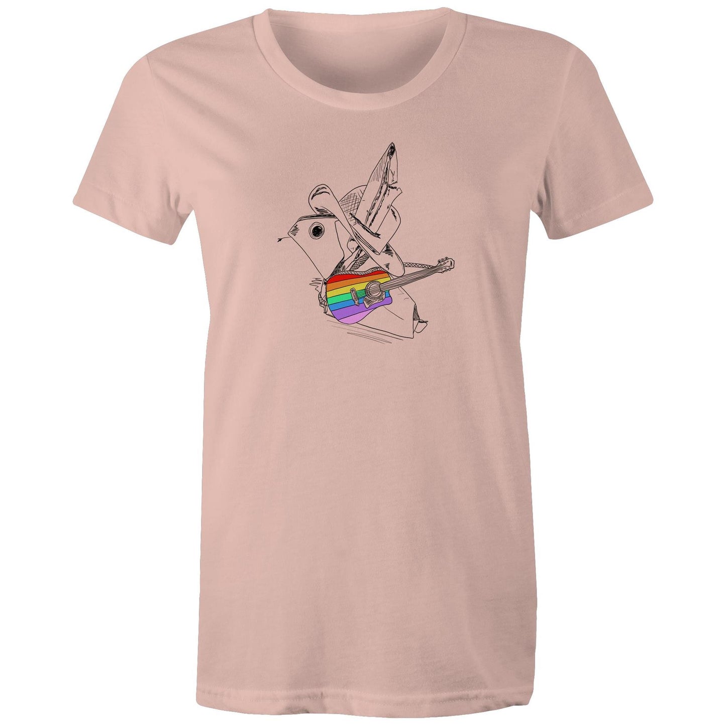 women’s tee origami rainbow cowboy