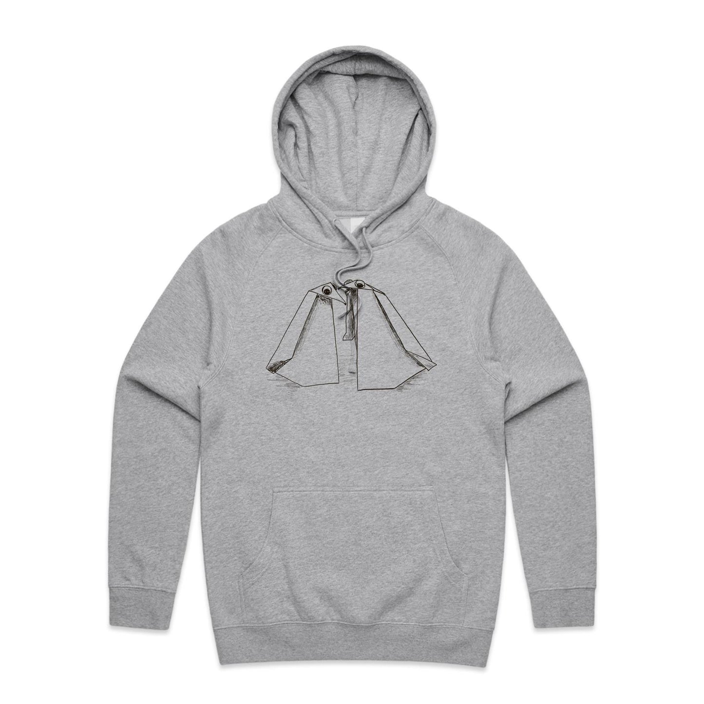 men’s hoodie origami penguin pals