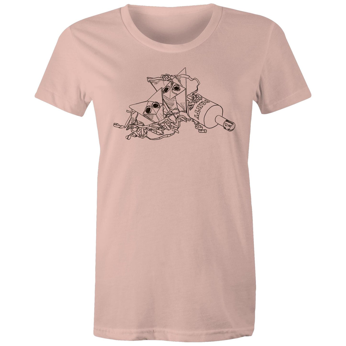 women’s tee origami fox party