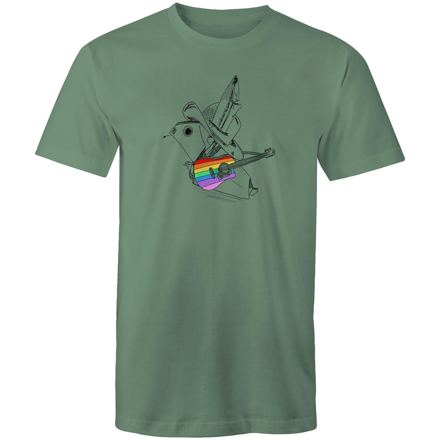 men’s tee origami rainbow cowboy
