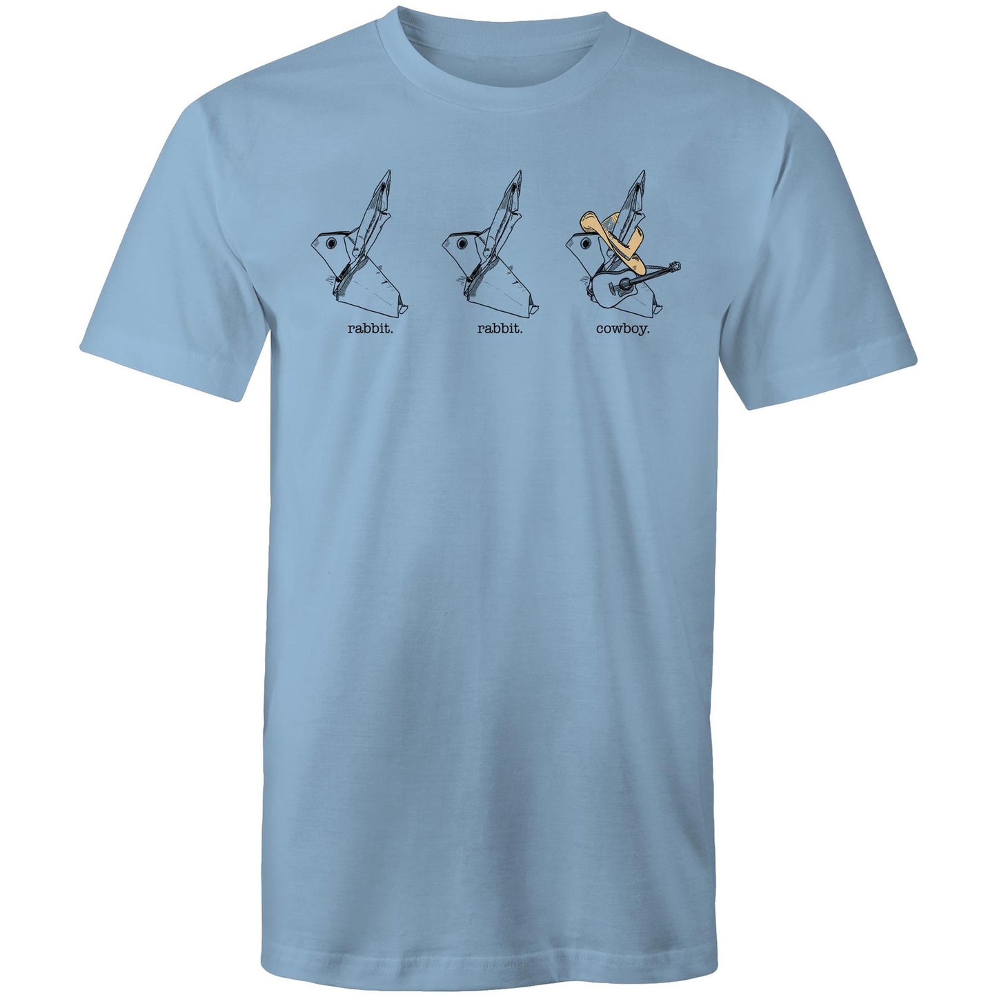 men’s tee origami rabbit rabbit cowboy