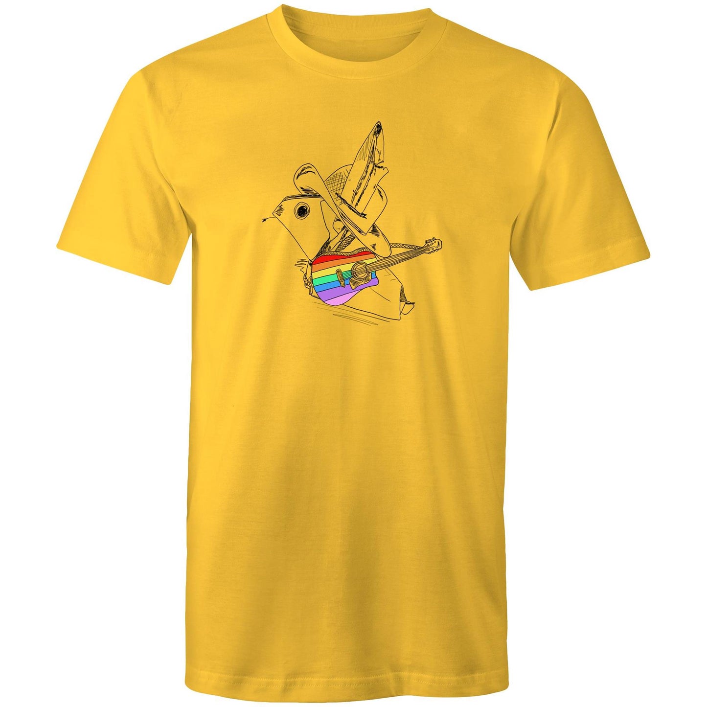 men’s tee origami rainbow cowboy