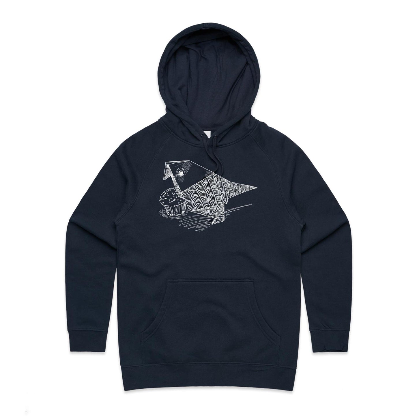 women’s hoodie origami bird with cake