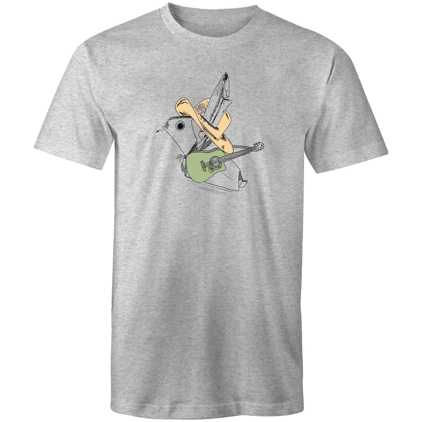 men’s tee green guitar origami cowboy