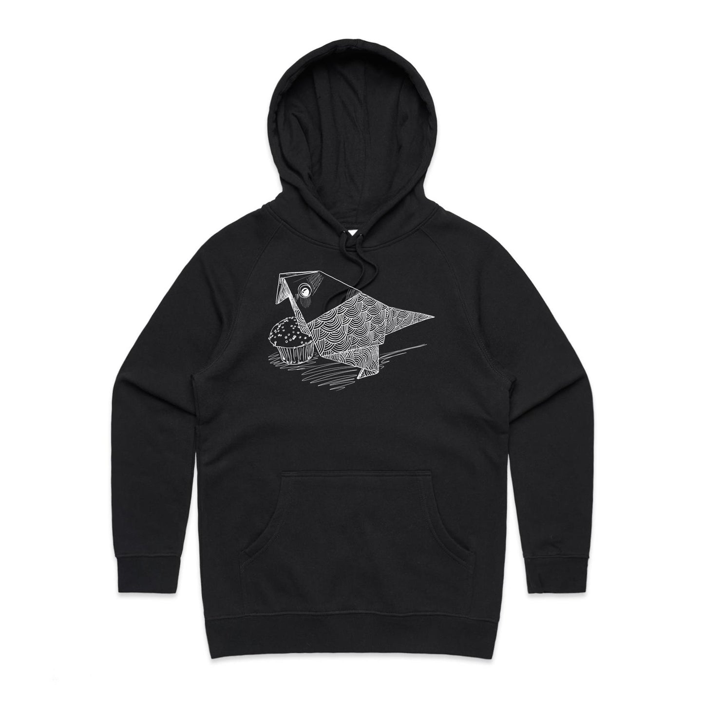 women’s hoodie origami bird with cake