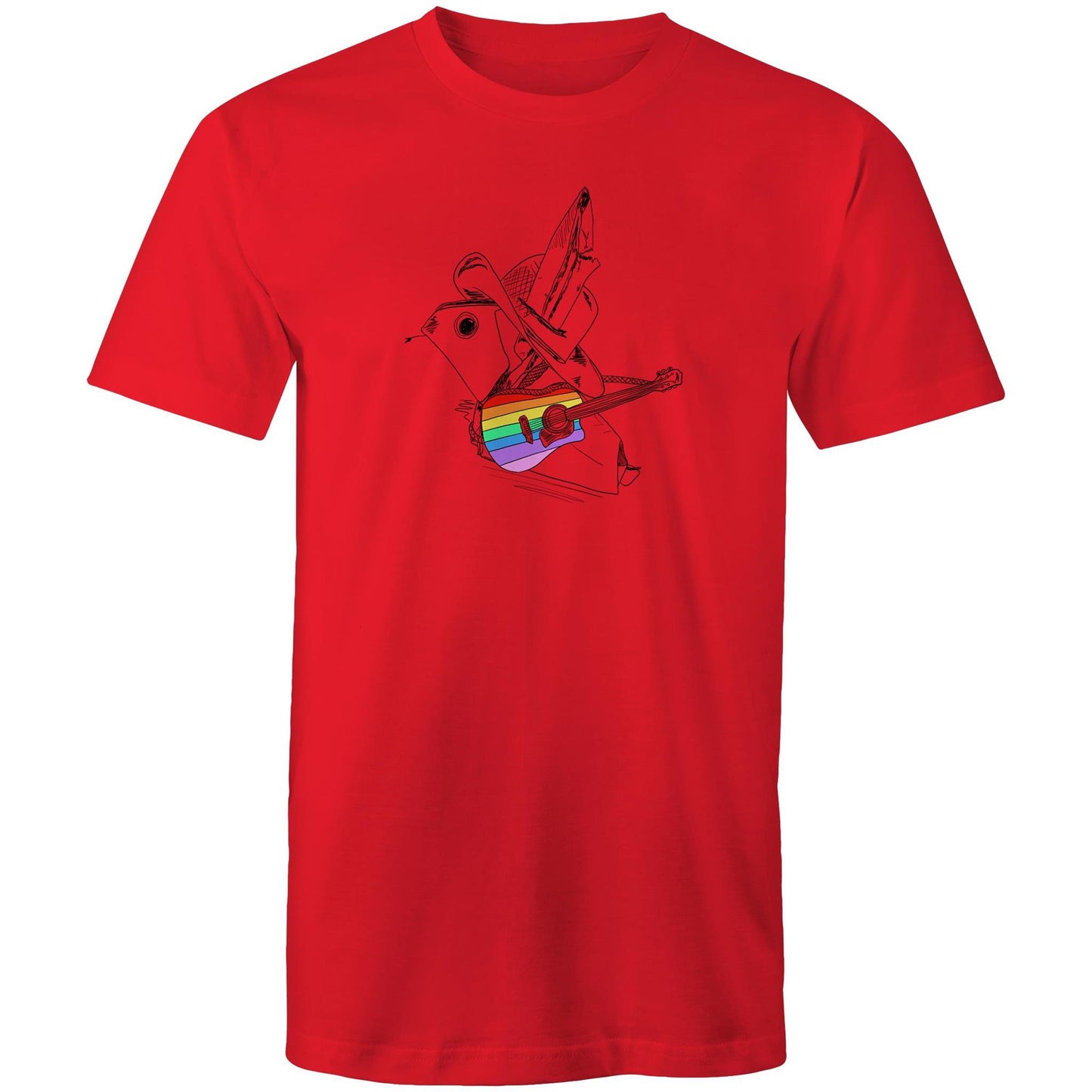 men’s tee origami rainbow cowboy