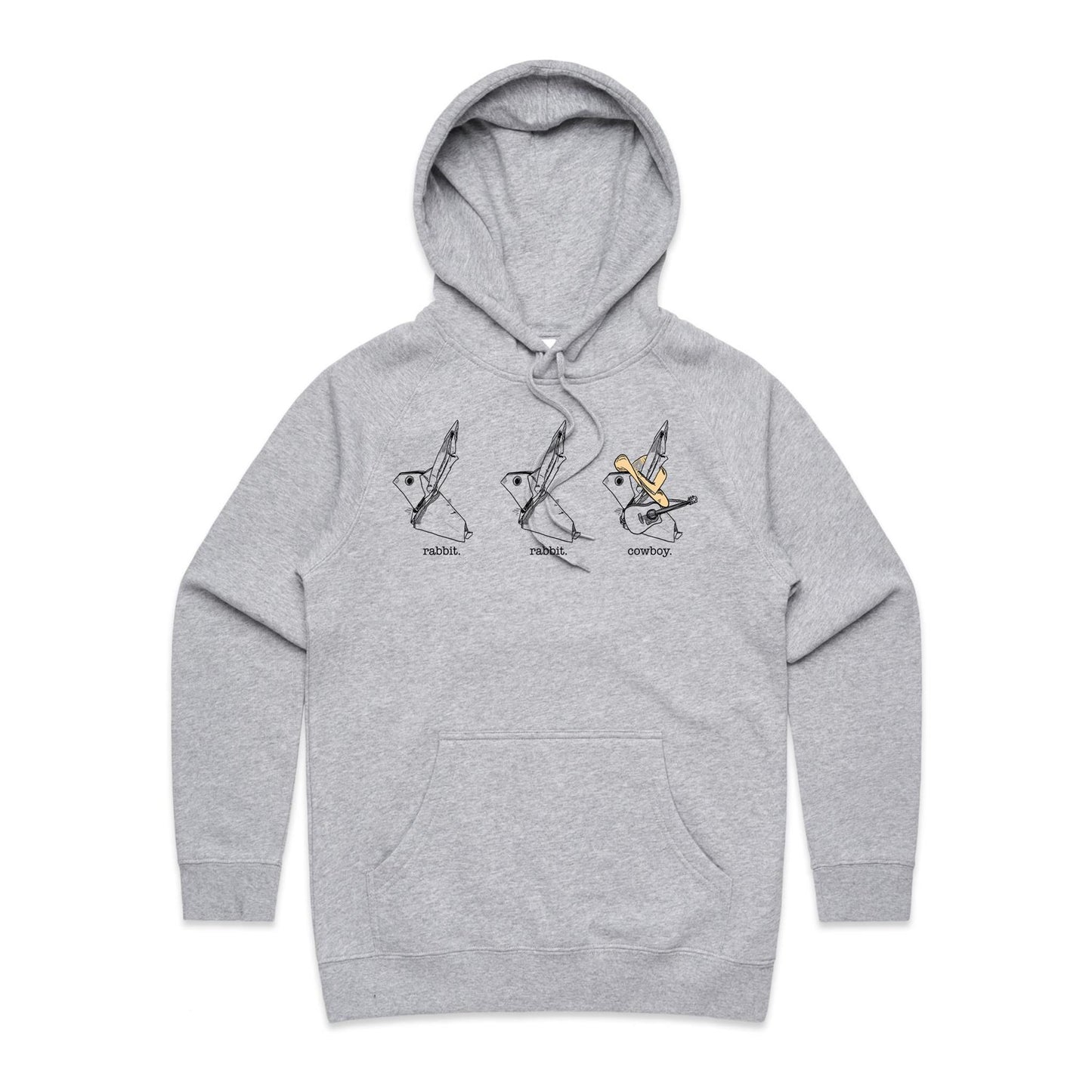 women’s hoodie origami rabbit rabbit cowboy
