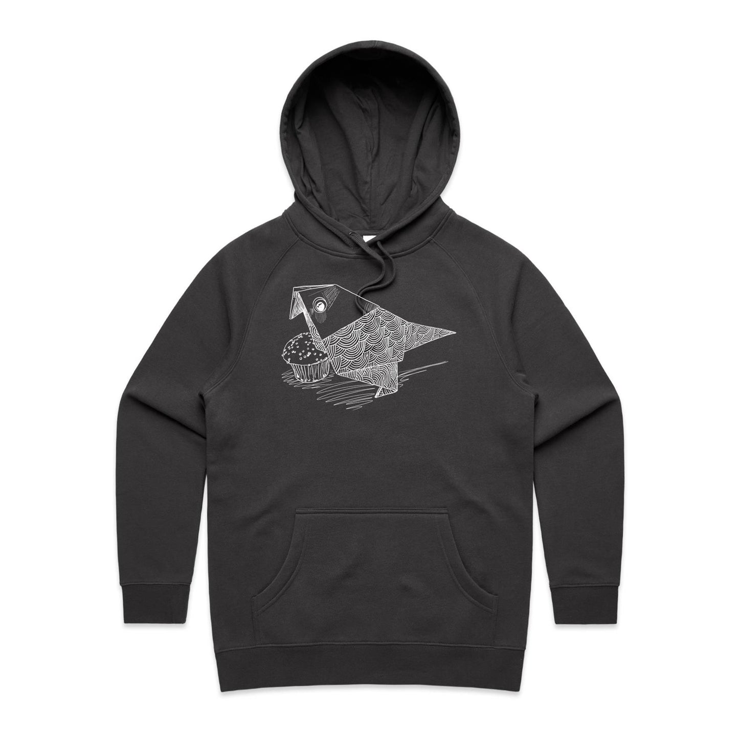 women’s hoodie origami bird with cake