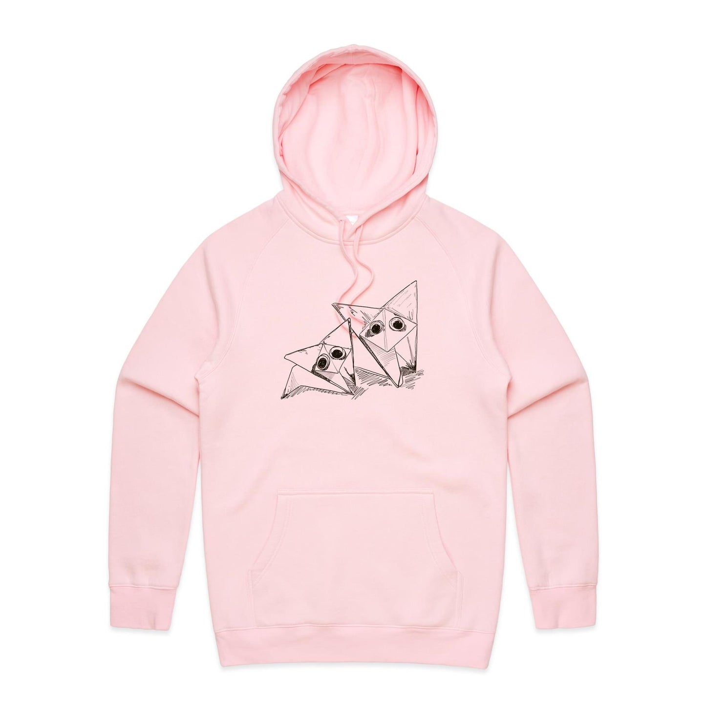 men’s hoodie origami fox friends