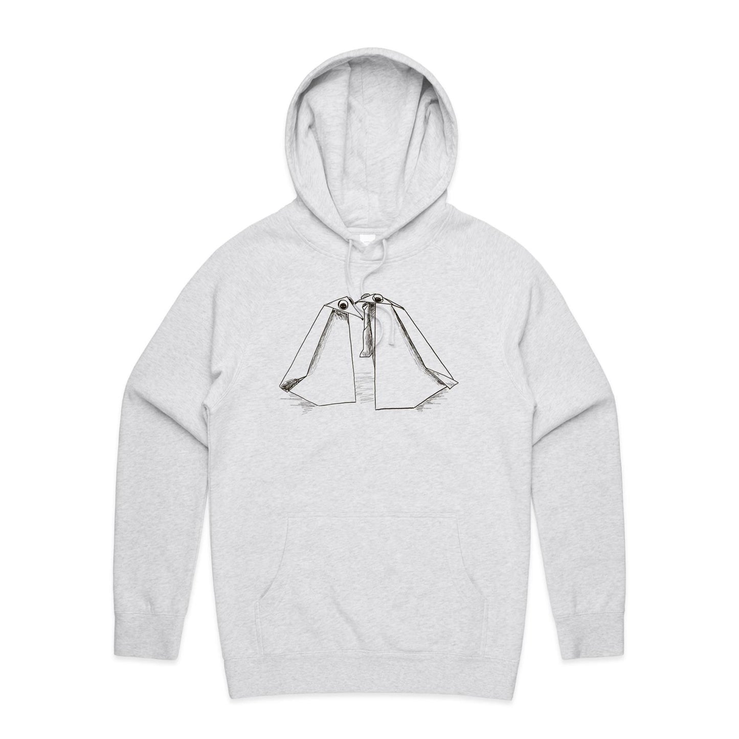 men’s hoodie origami penguin pals