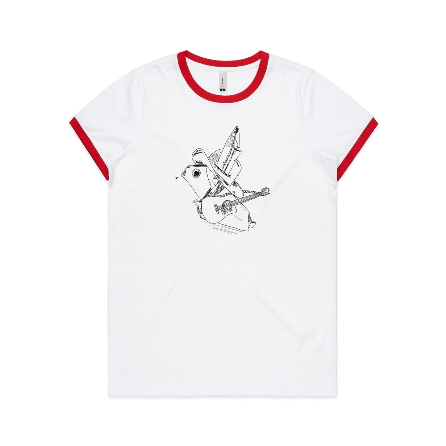 women’s ringer tee classic origami cowboy