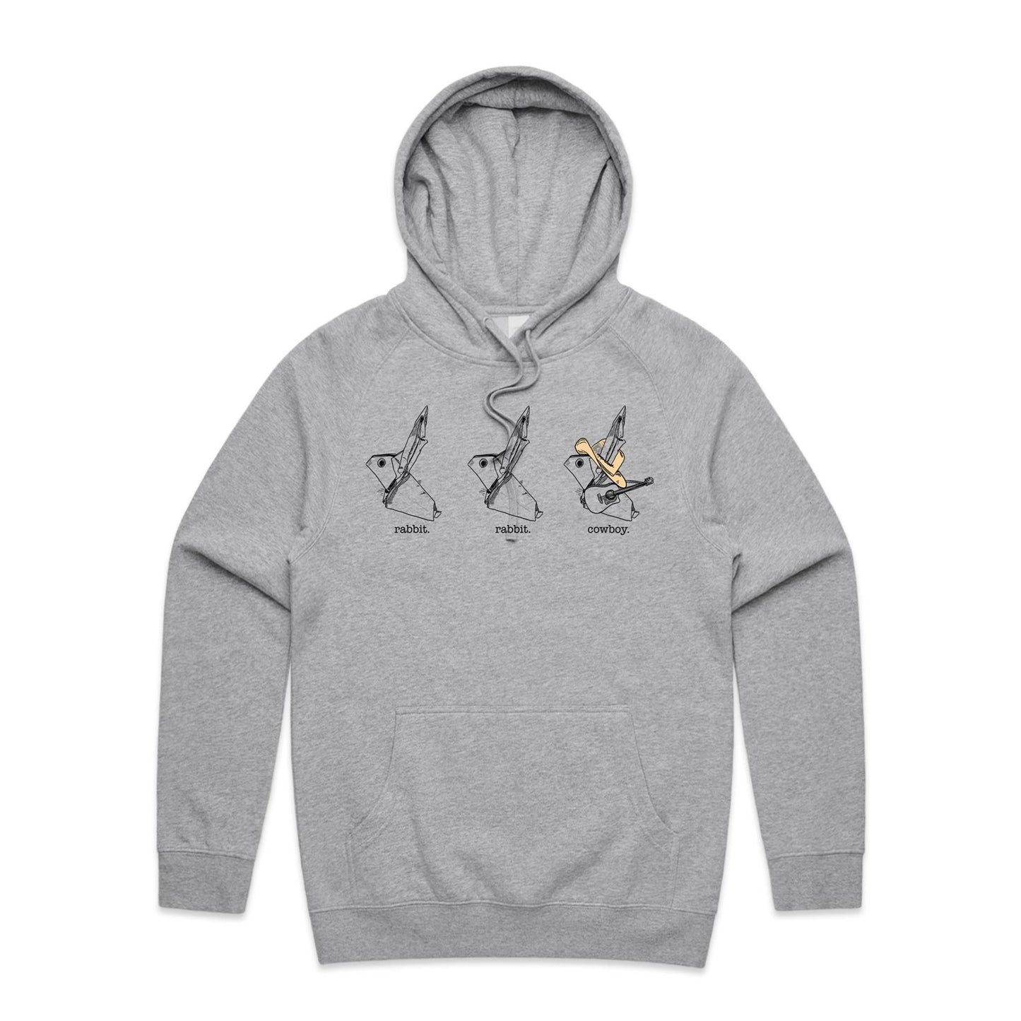 men’s hoodie origami rabbit rabbit cowboy