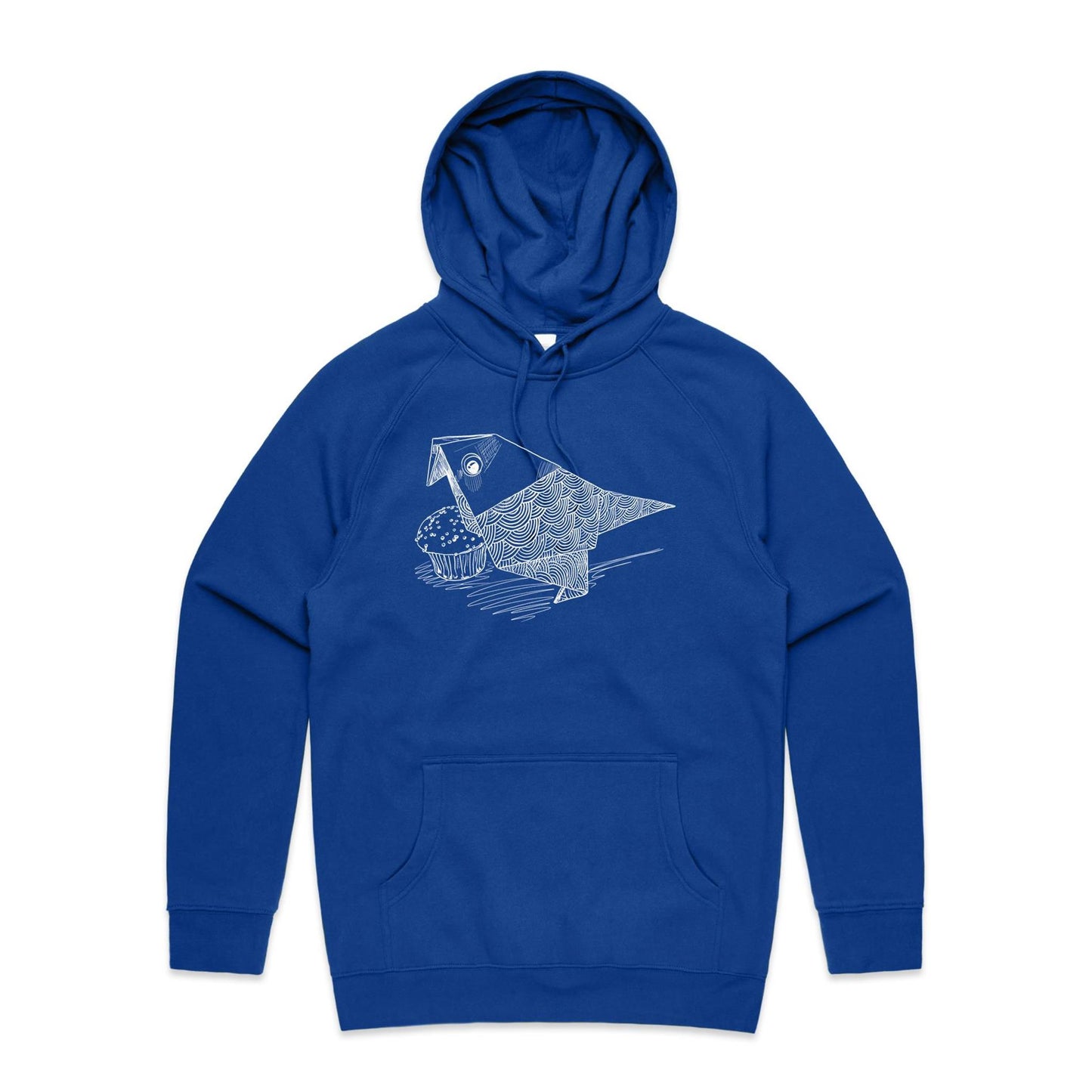 men’s hoodie origami bird with cake