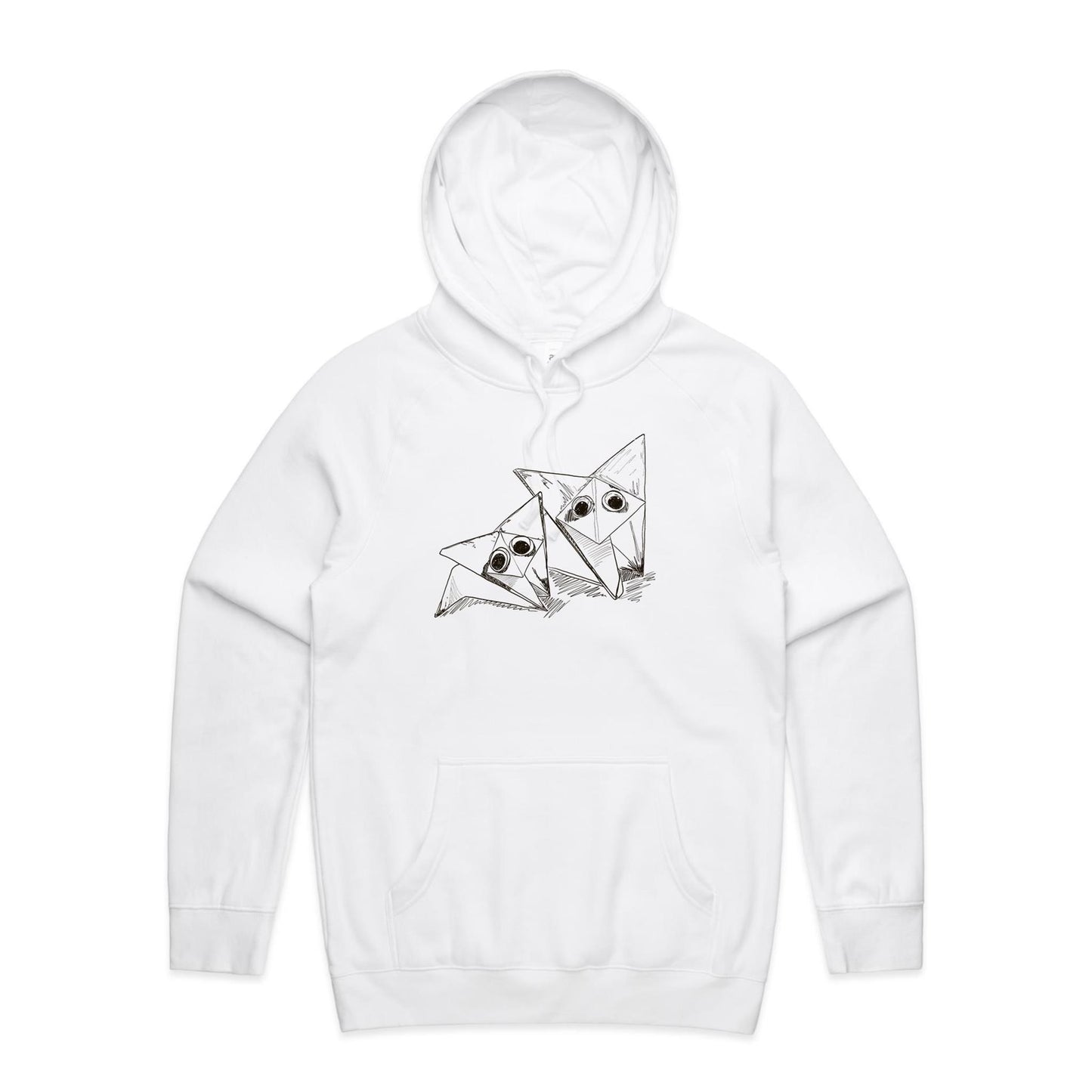 men’s hoodie origami fox friends