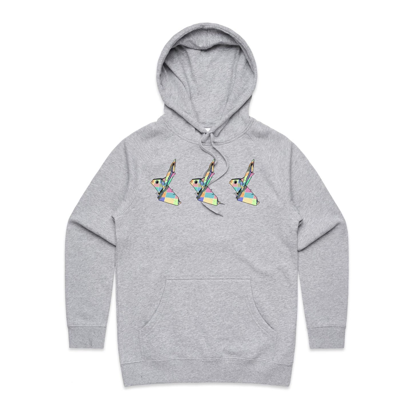 women’s hoodie origami patchwork rabbits