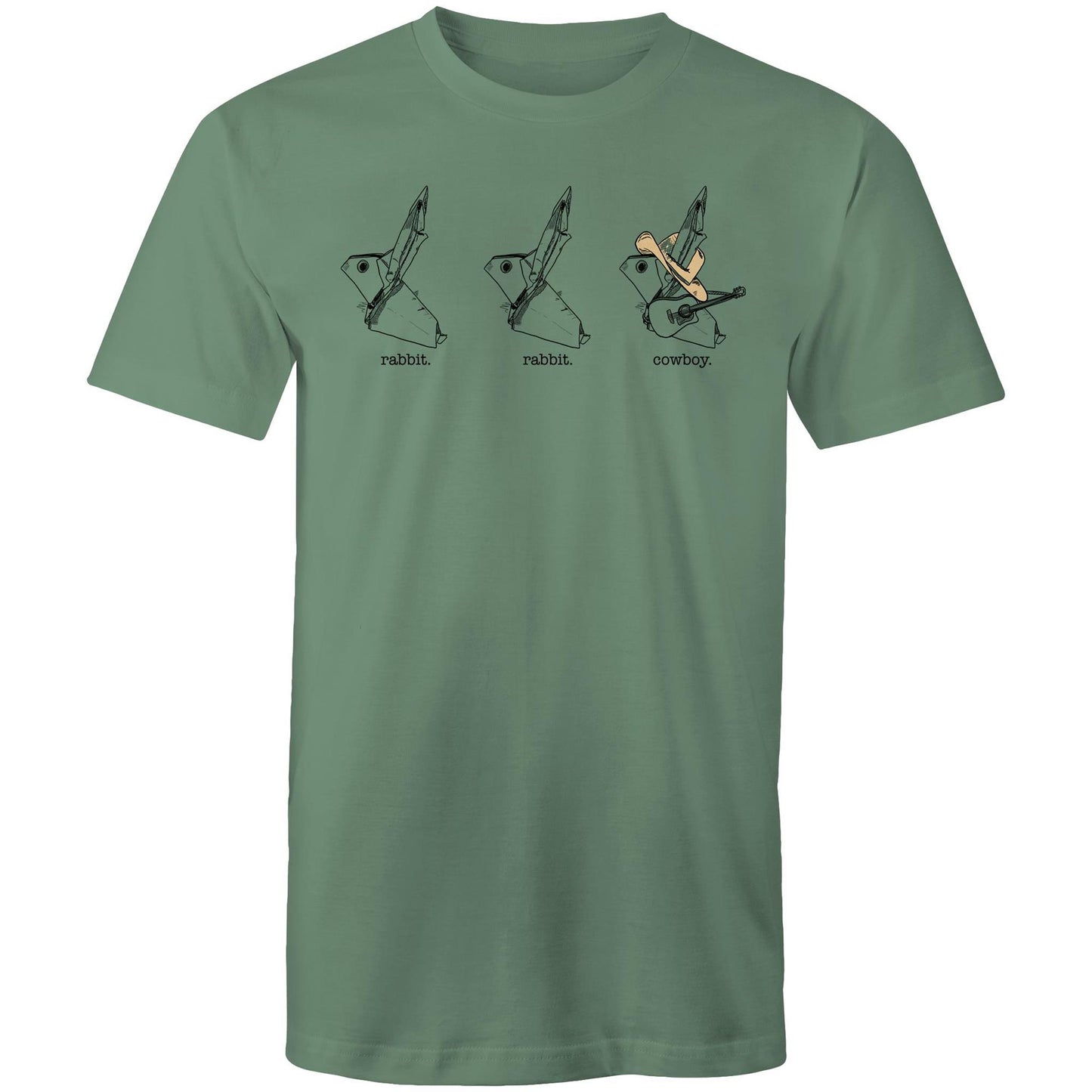 men’s tee origami rabbit rabbit cowboy