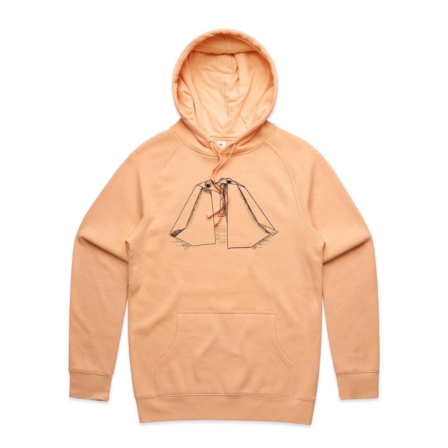 men’s hoodie origami penguin pals