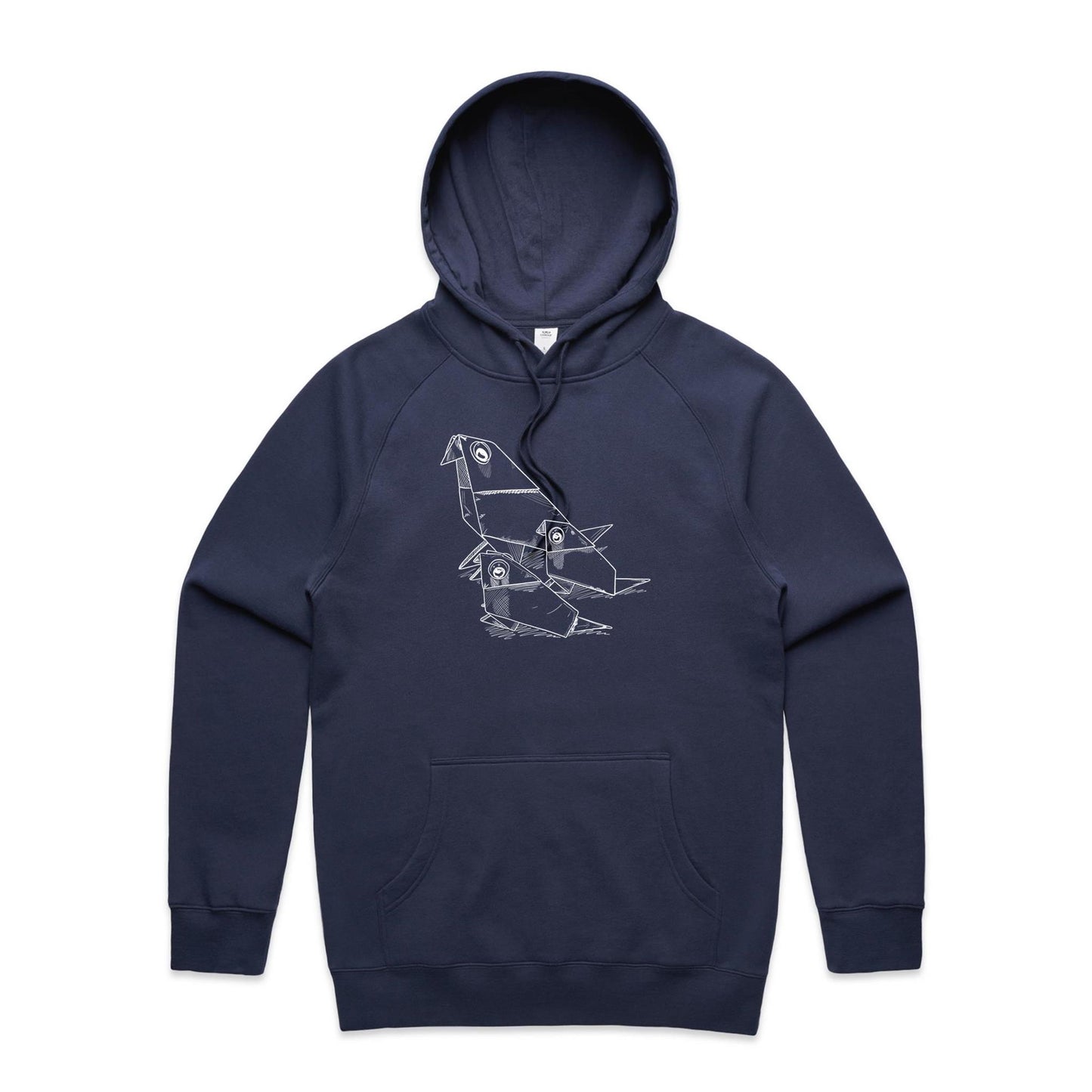 men’s hoodie origami bird family
