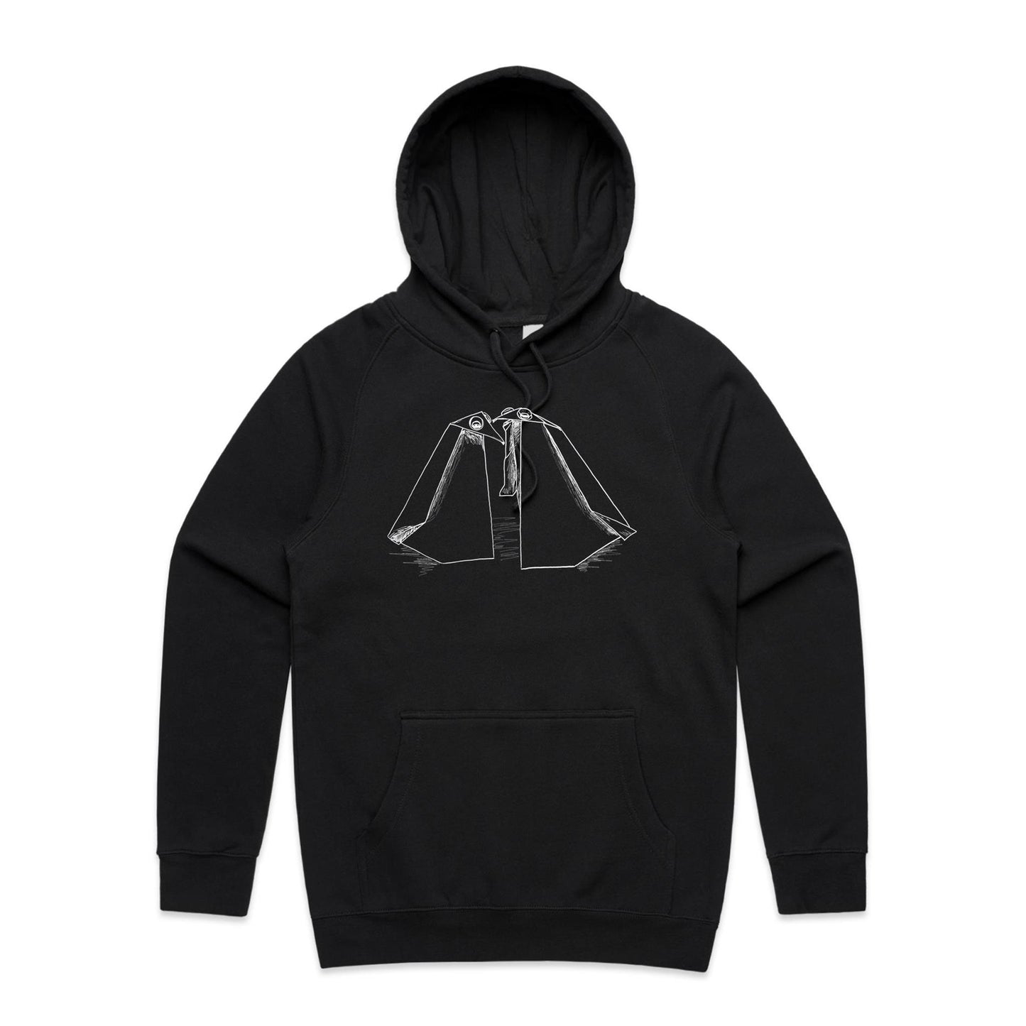 men’s hoodie origami penguin pals