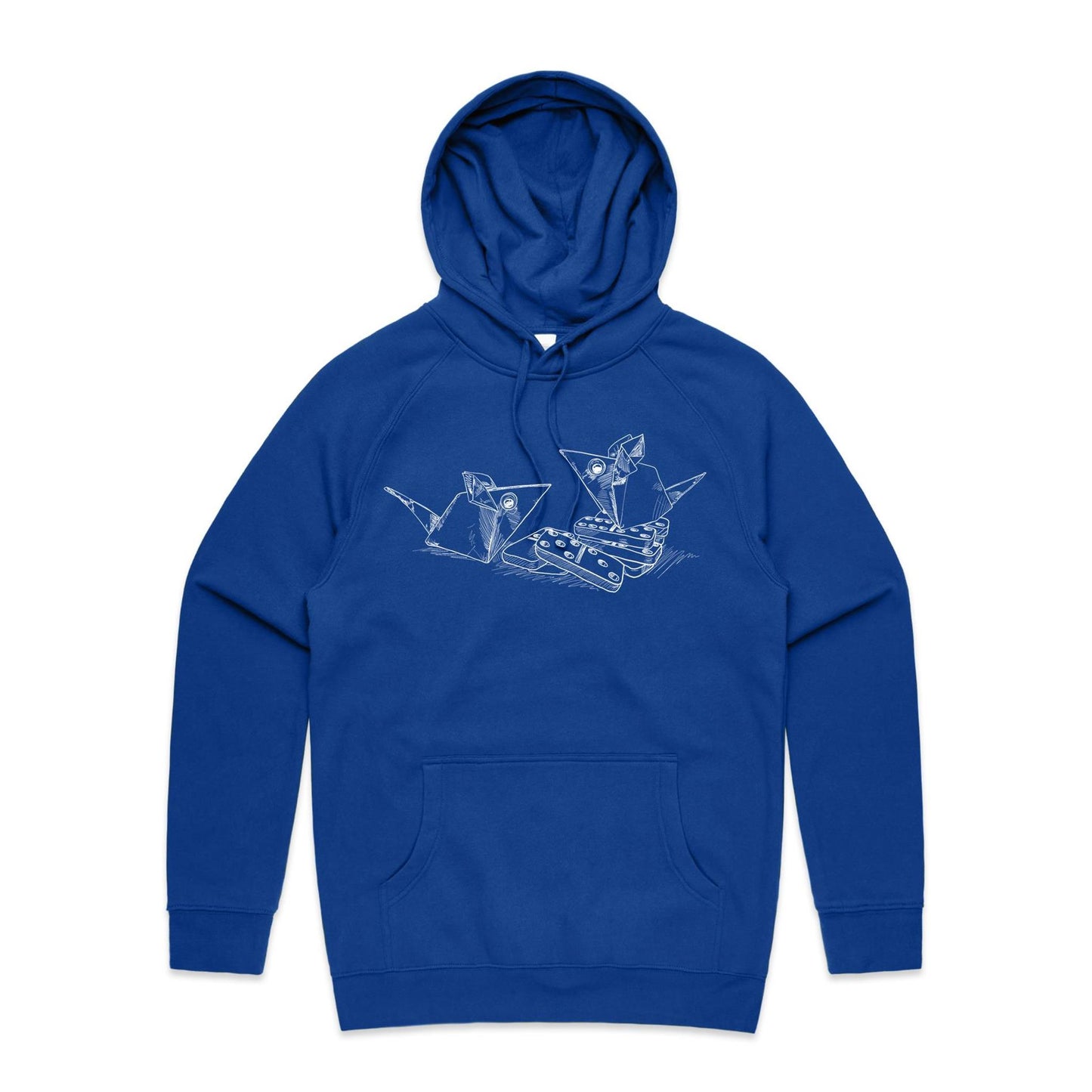men’s hoodie origami mice with dominoes