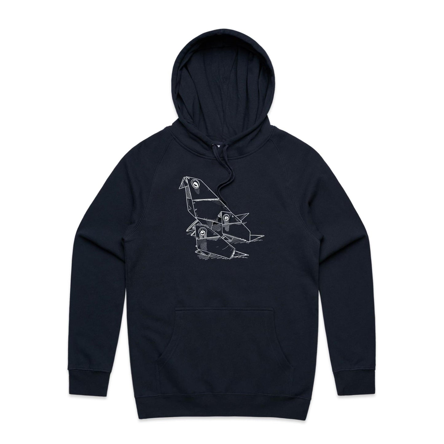 men’s hoodie origami bird family
