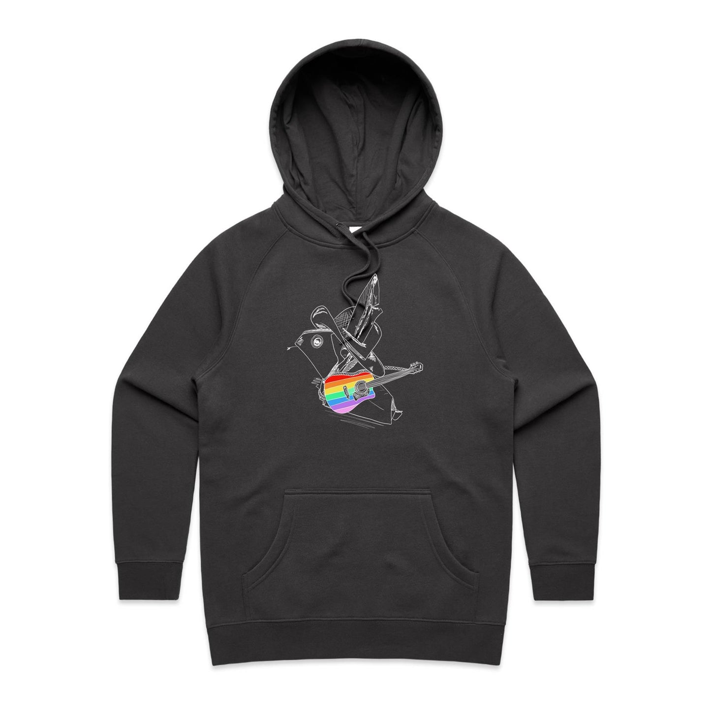 women’s hoodie origami rainbow cowboy