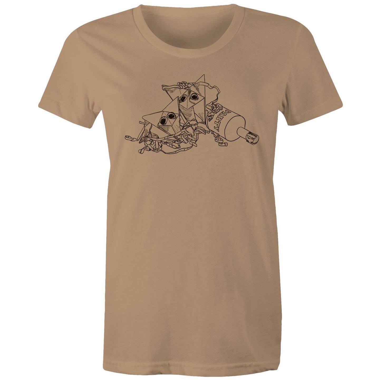 women’s tee origami fox party