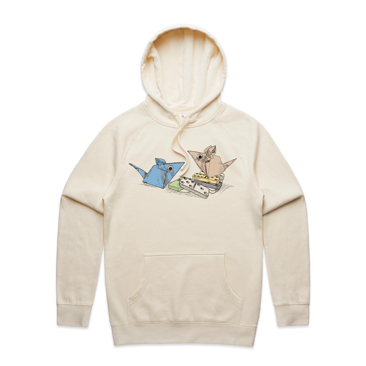 men’s hoodie origami mice with dominoes remix
