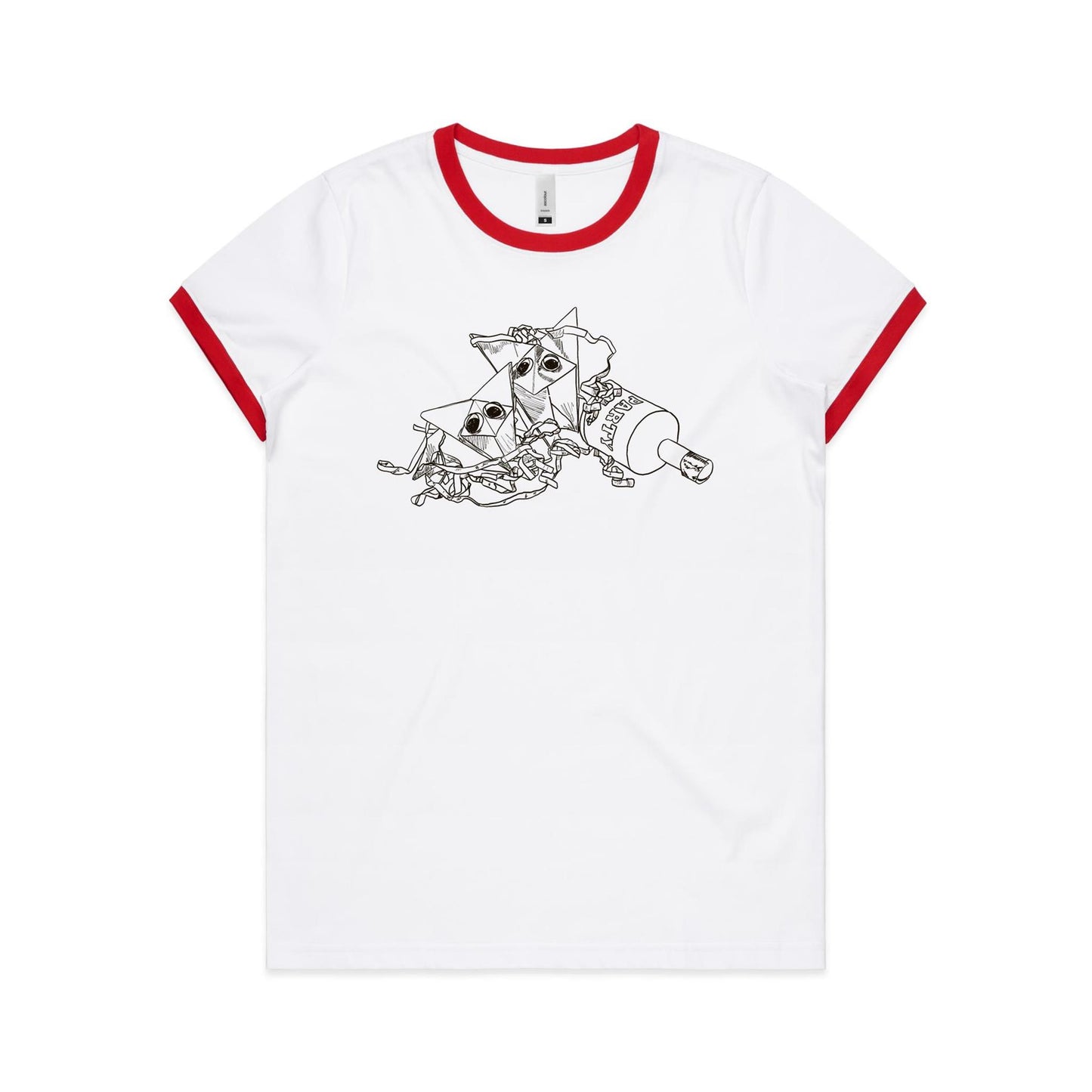 women's ringer tee origami fox party
