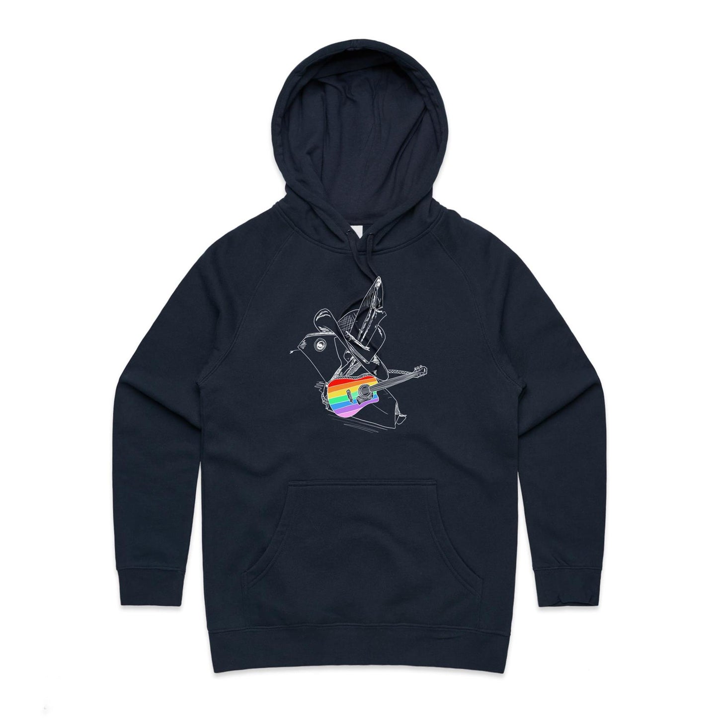 women’s hoodie origami rainbow cowboy