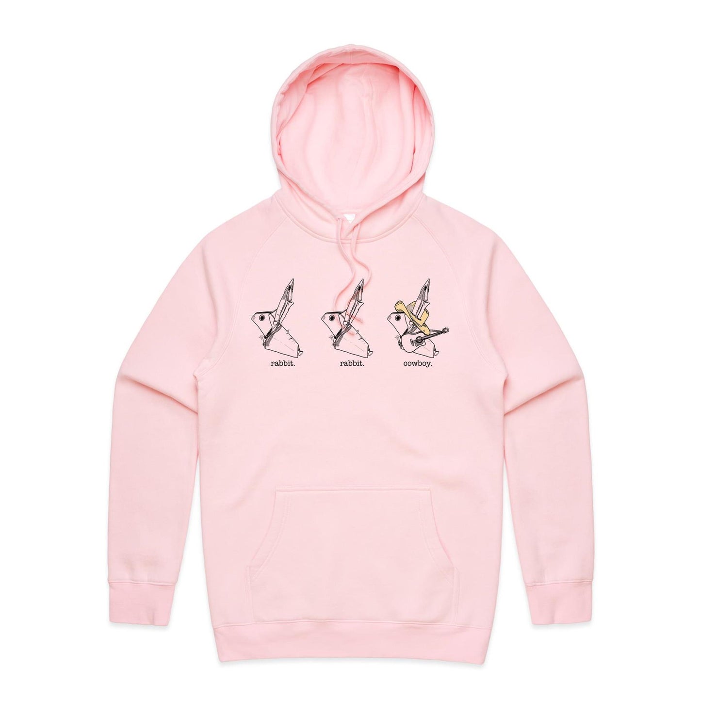 men’s hoodie origami rabbit rabbit cowboy