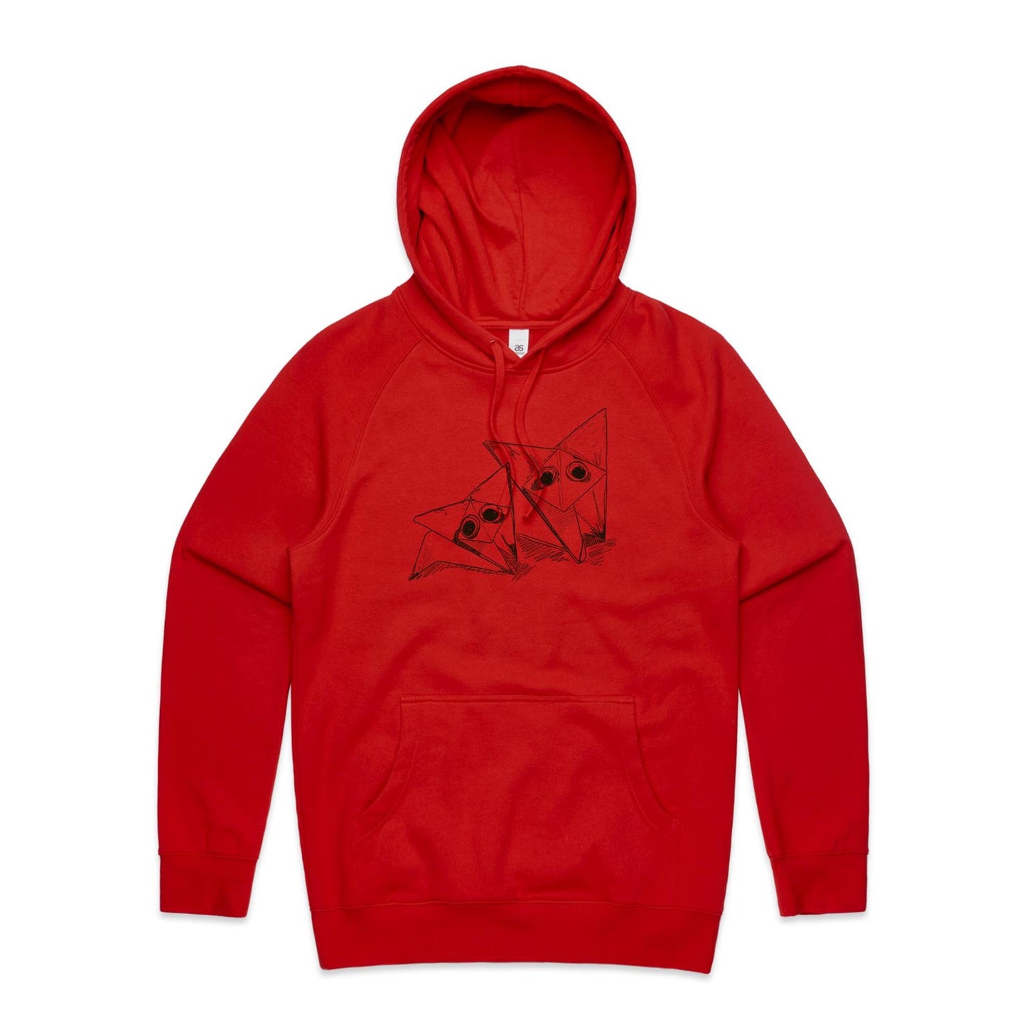 men’s hoodie origami fox friends