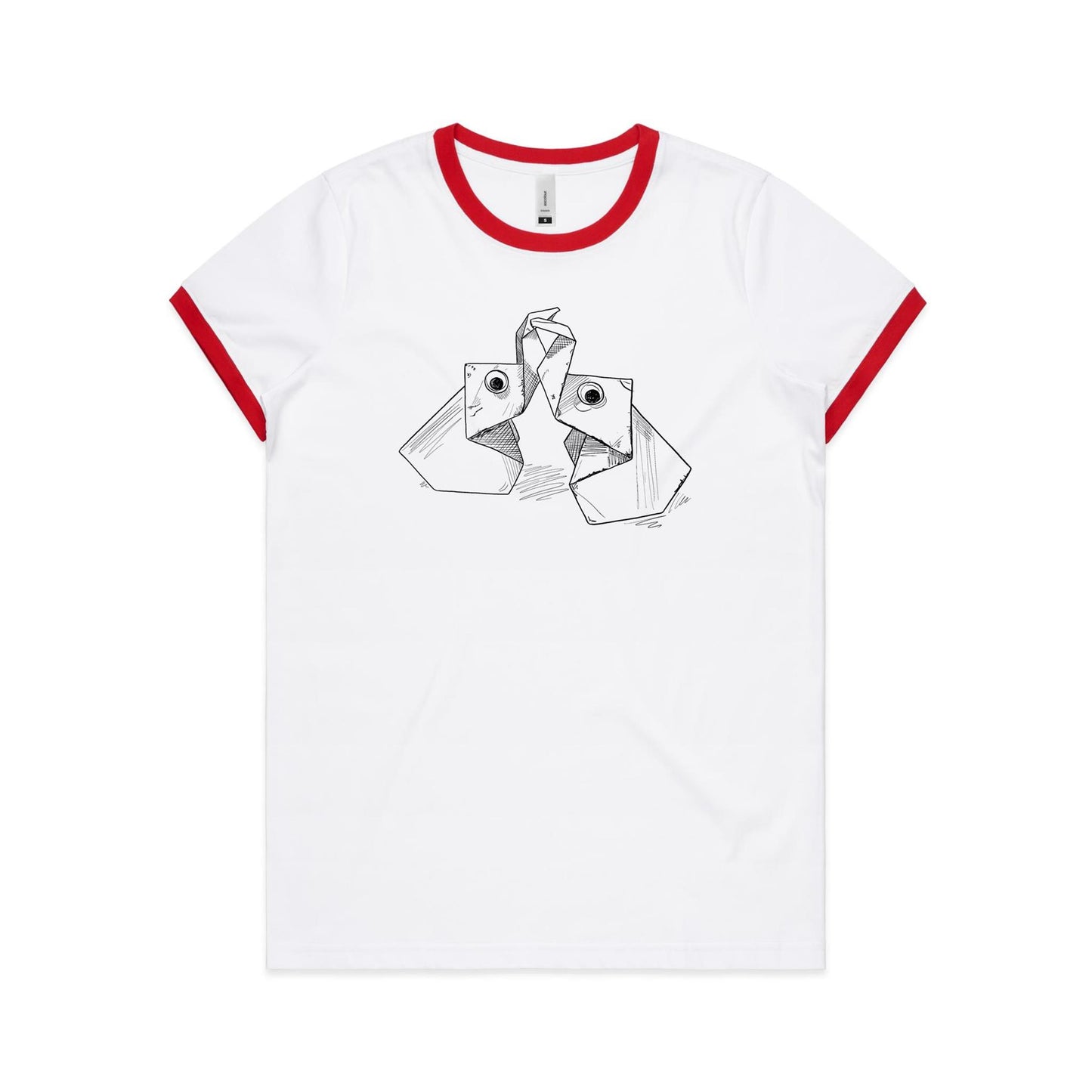women’s ringer tee the origami elephants
