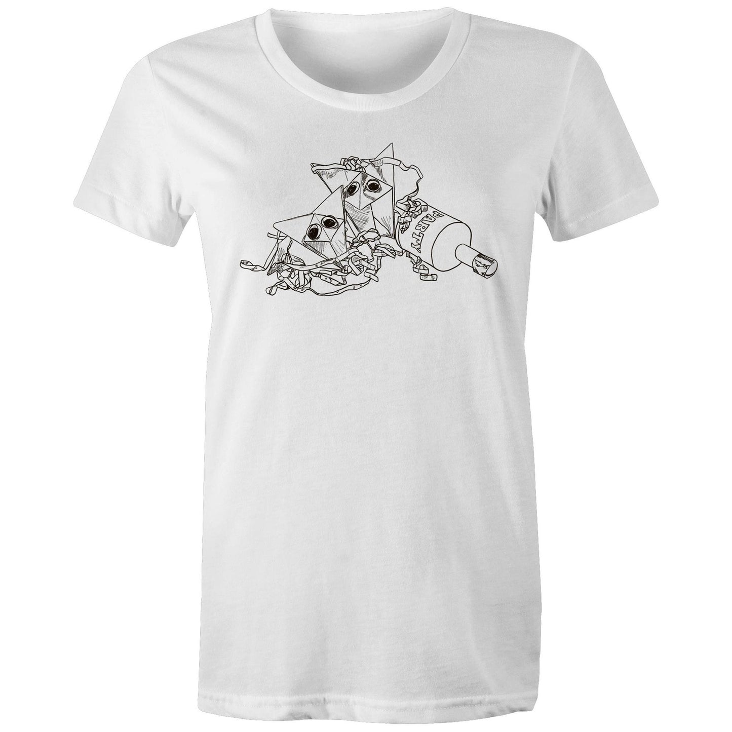women’s tee origami fox party