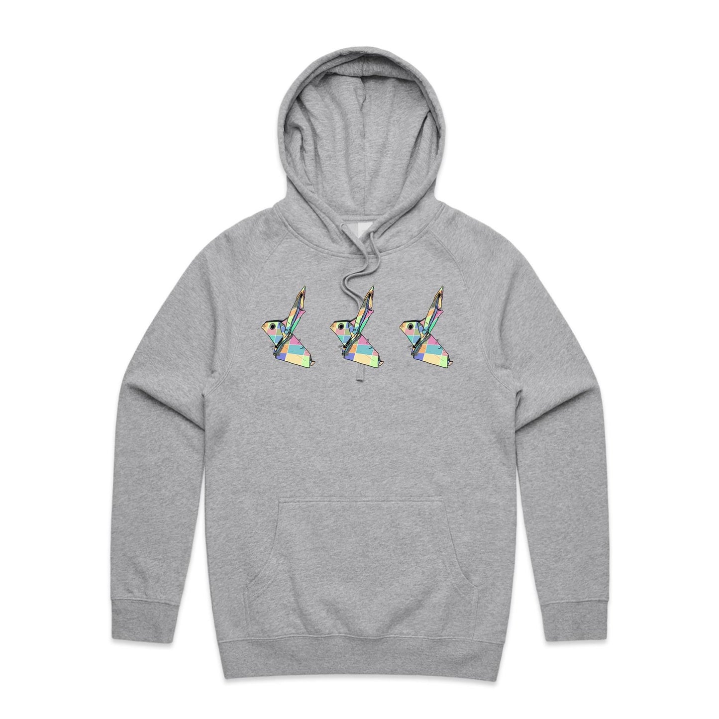 men’s hoodie origami patchwork rabbits