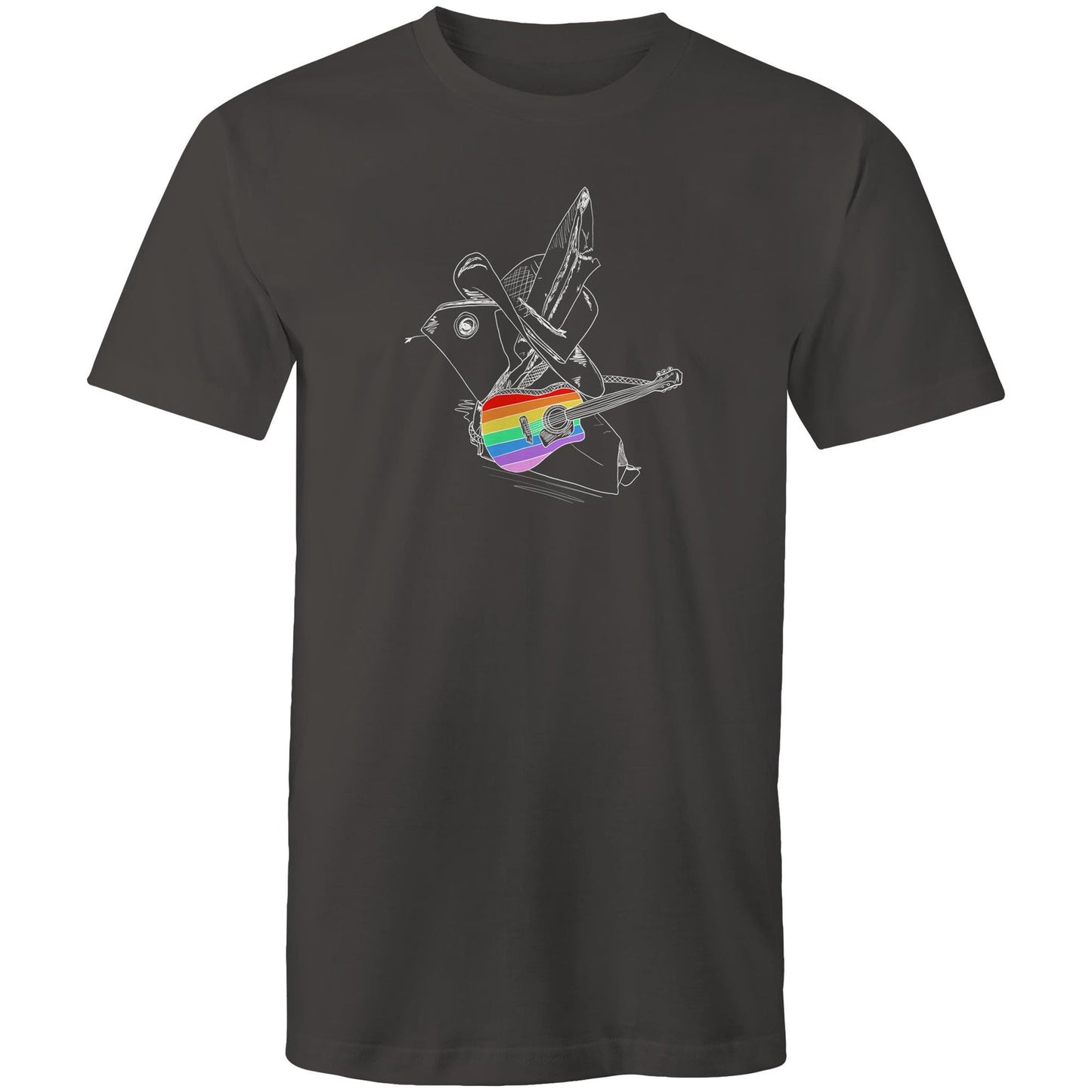 men’s tee origami rainbow cowboy