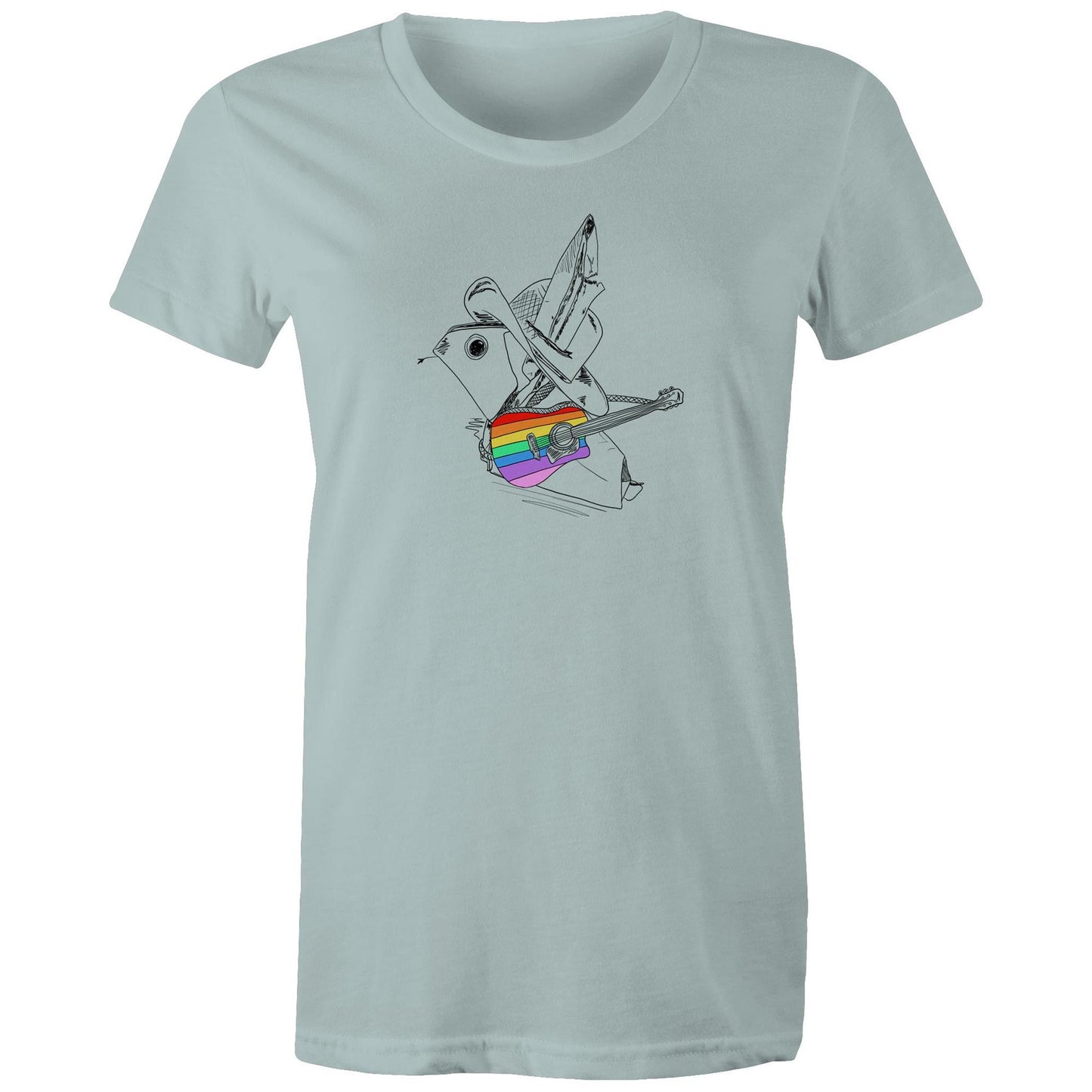 women’s tee origami rainbow cowboy