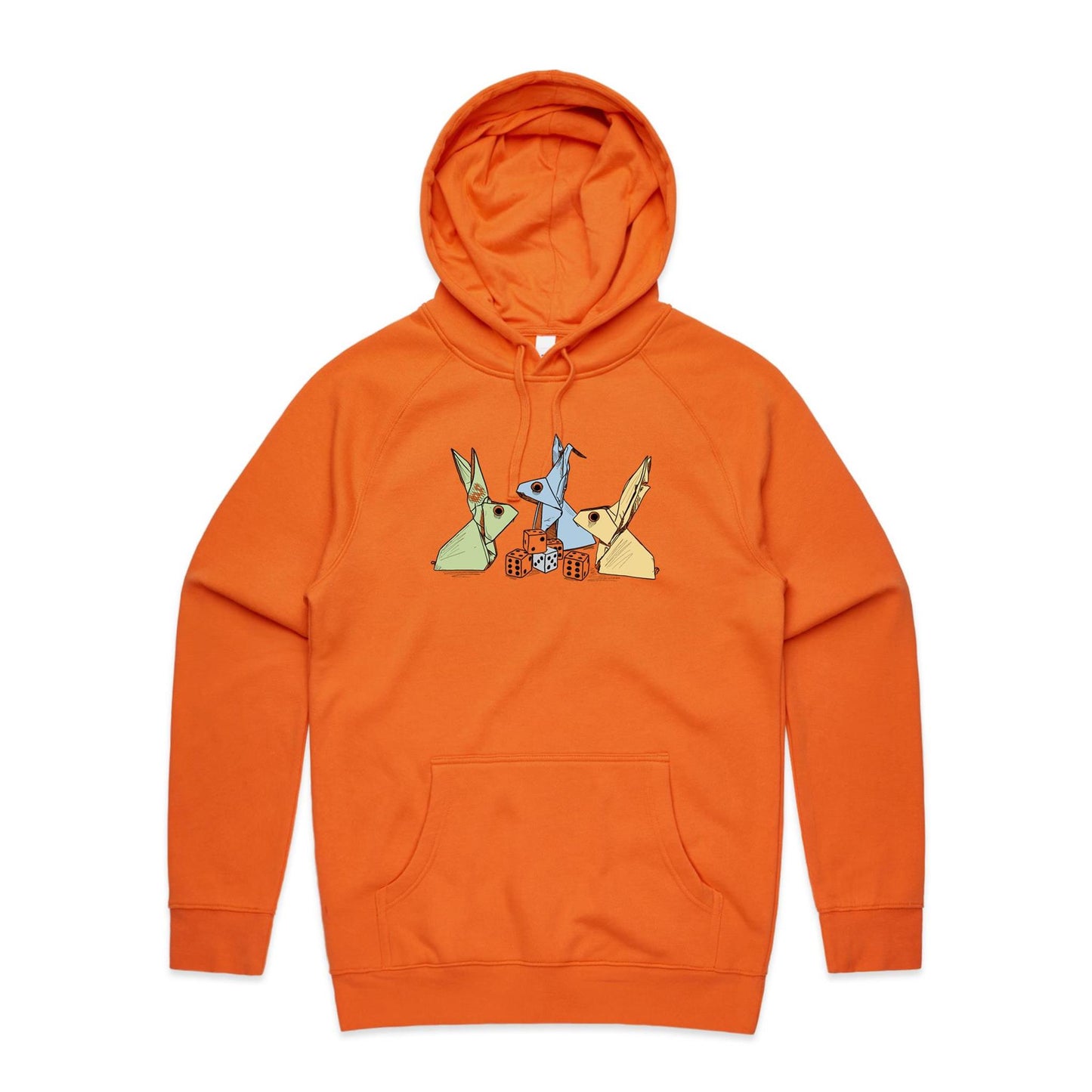 men’s hoodie origami rabbits with dice remix