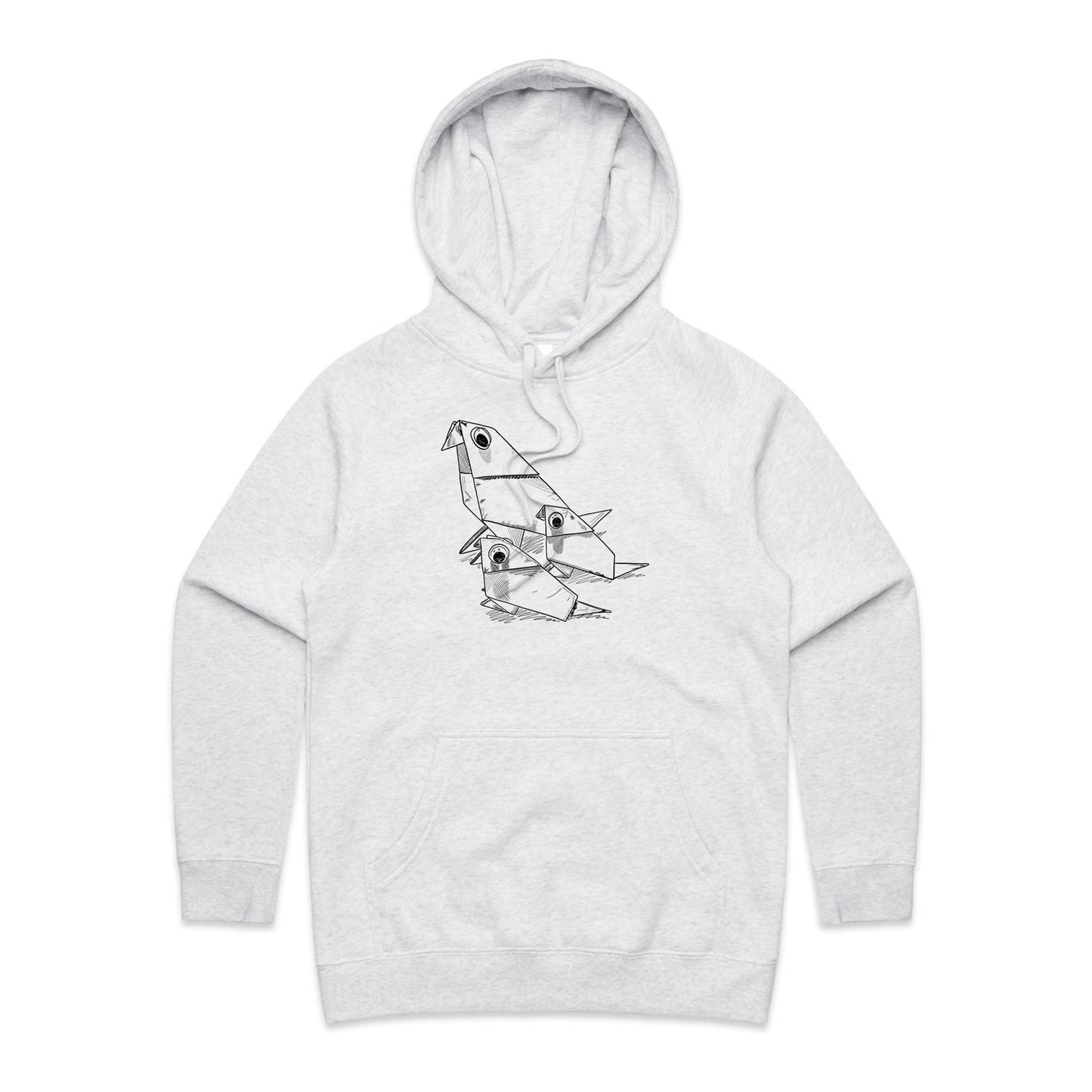 women’s hoodie origami bird family