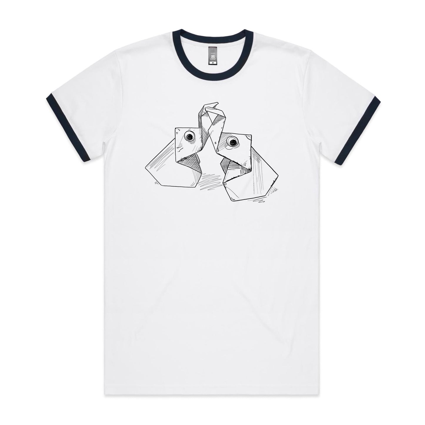 men’s ringer tee the origami elephants
