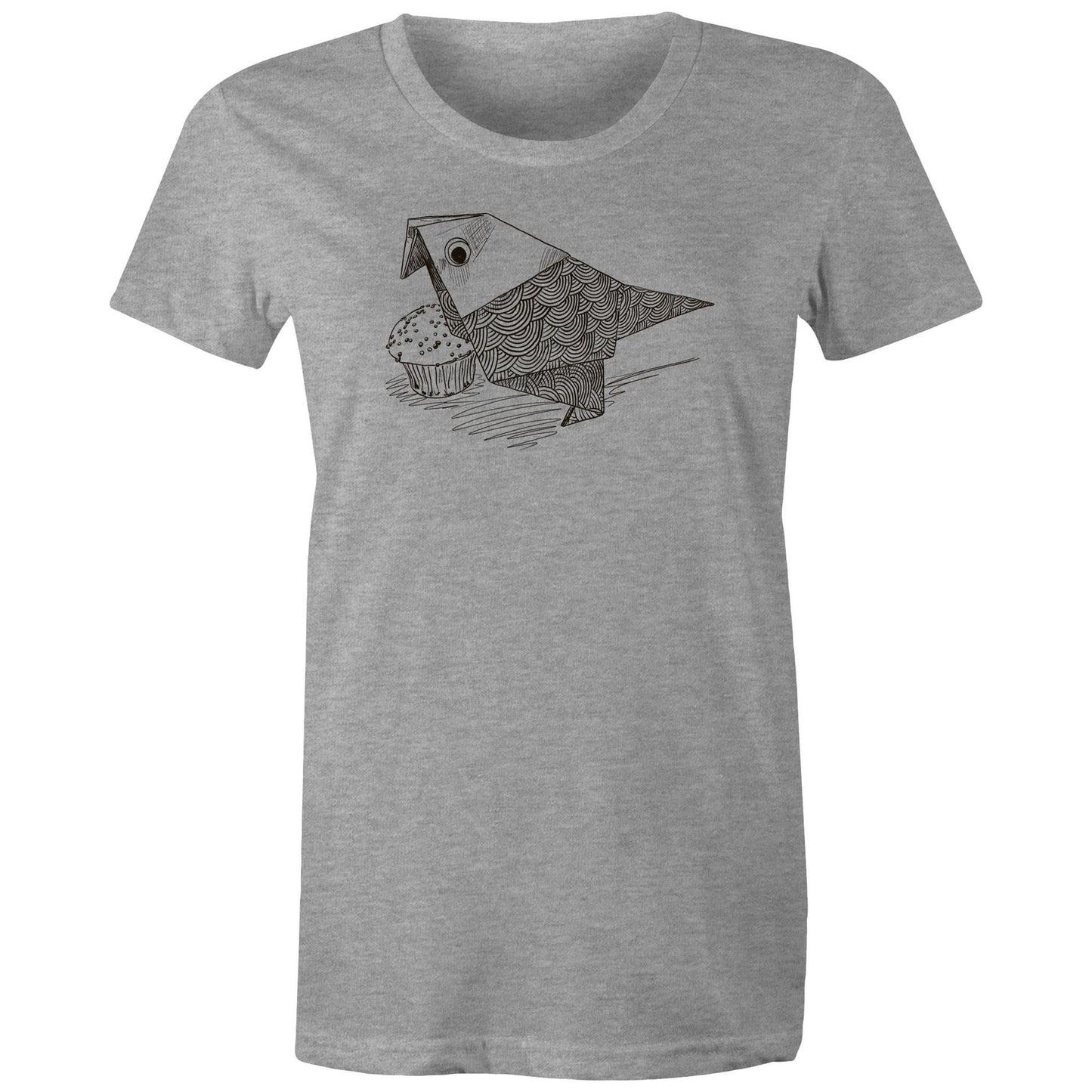 women’s tee origami bird with cake