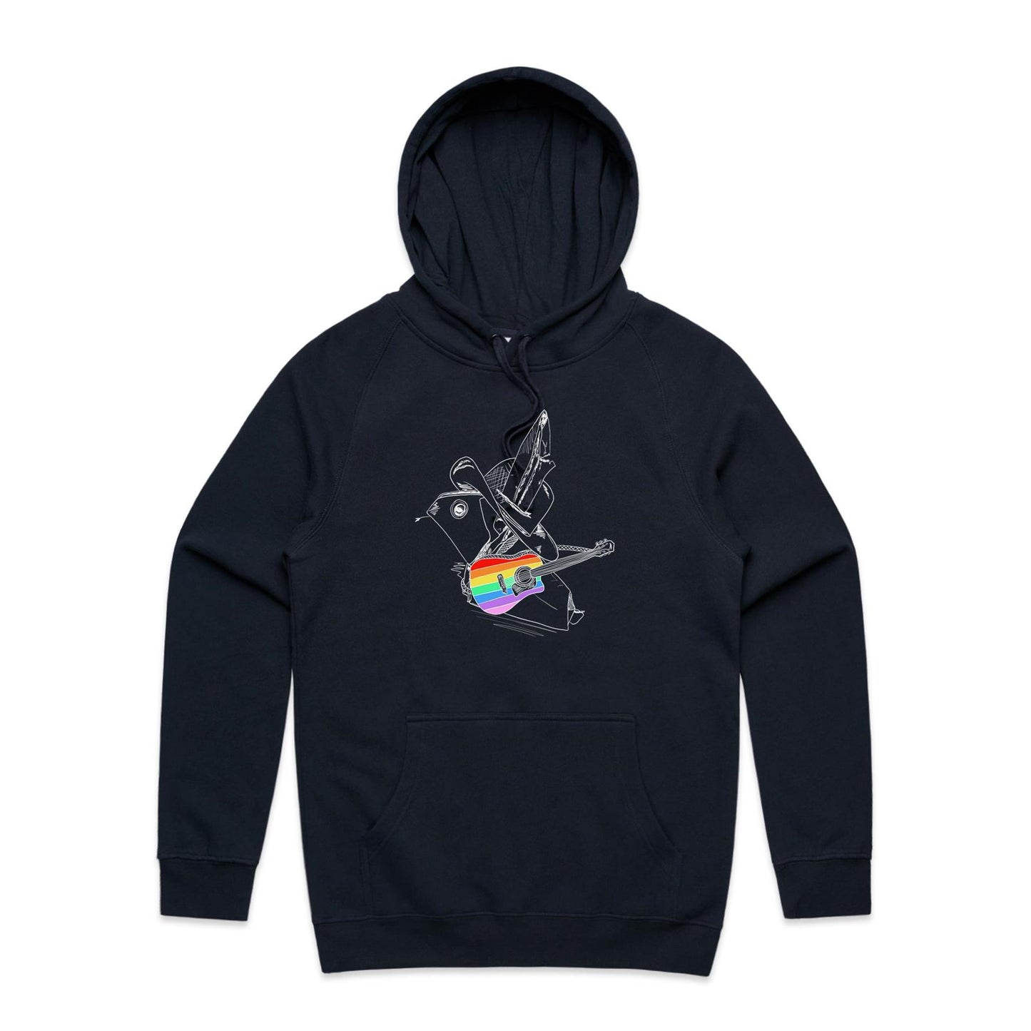 men’s hoodie origami rainbow cowboy