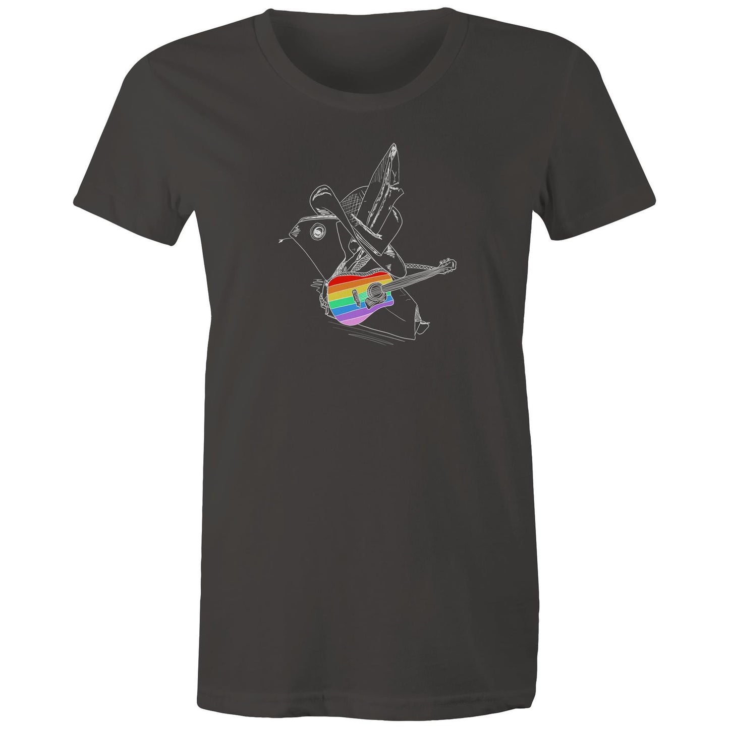 women’s tee origami rainbow cowboy
