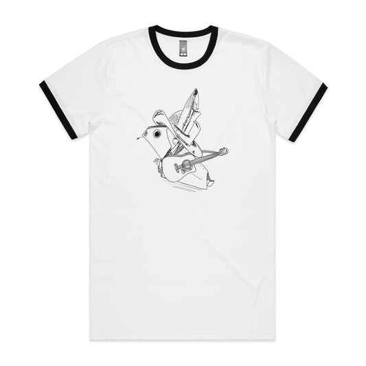 men’s ringer tee classic origami cowboy