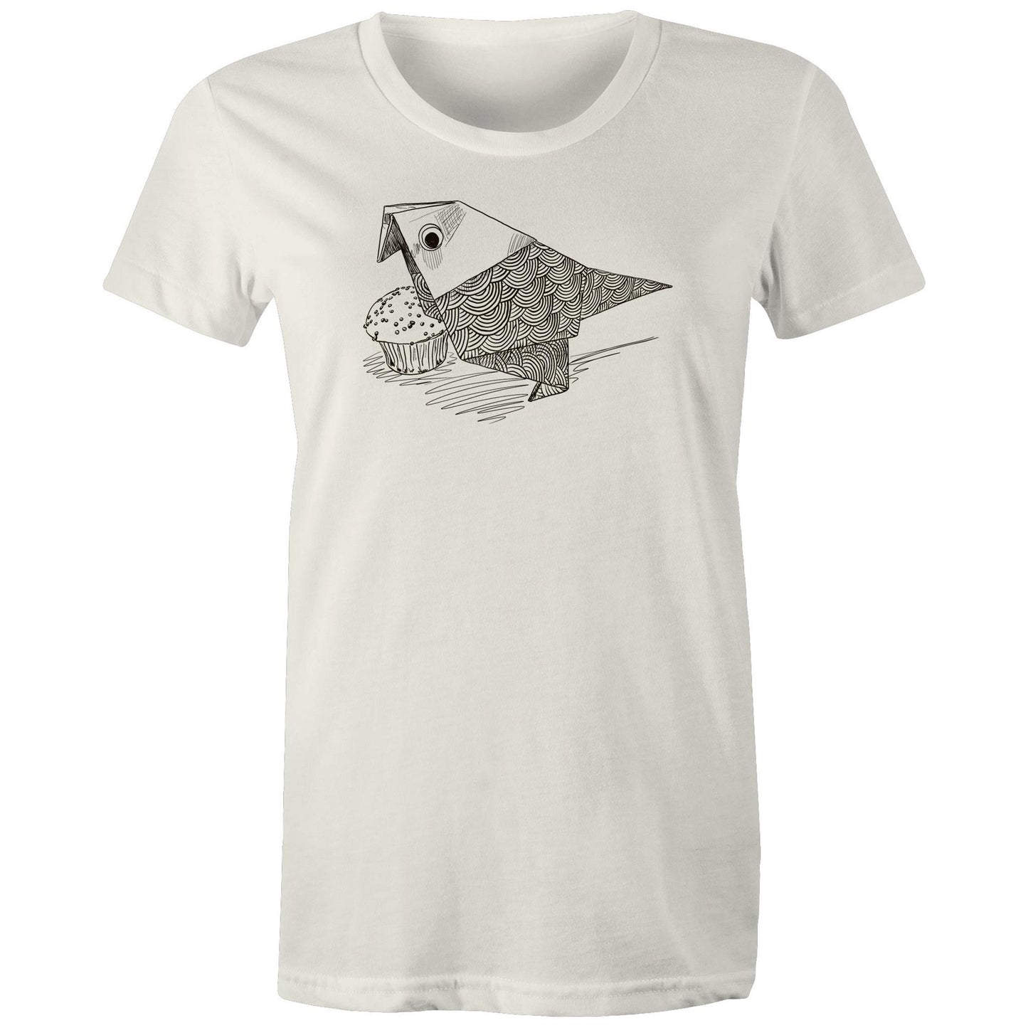 women’s tee origami bird with cake