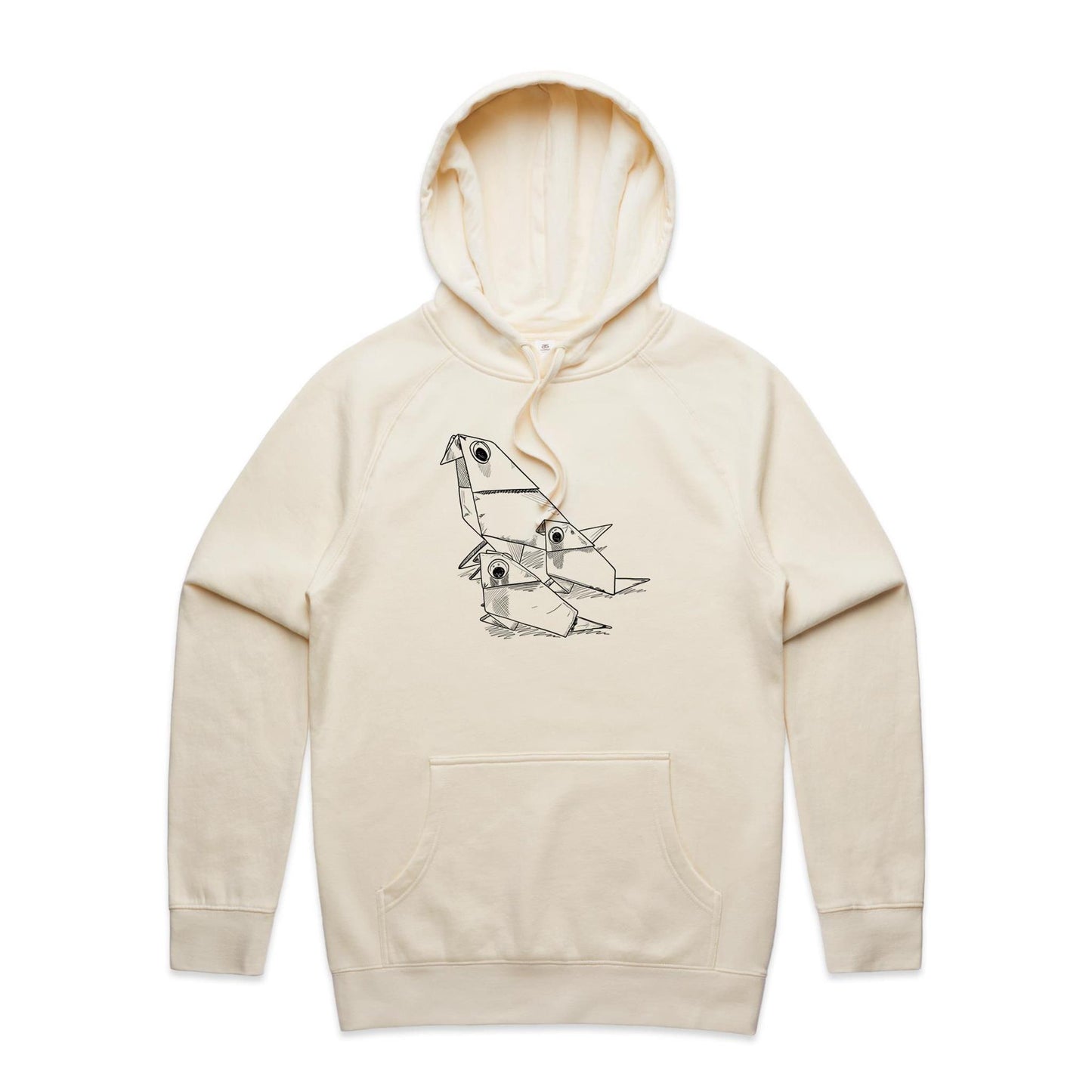 men’s hoodie origami bird family