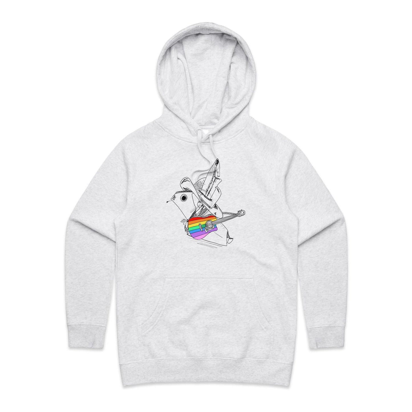 women’s hoodie origami rainbow cowboy